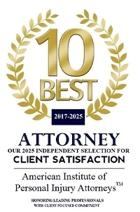 10 Best | 2017-2025 | Attorney Client Satisfaction | American Institute Of Personal Injury Attorneys(TM)