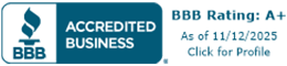 "BBB | Accredited Business | Rating : A+ | As of 11/12/2025 | Click for Profile.